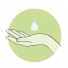 Iliustracija, kaip ant rankų užpilamas drėkinamasis kremas - esminis švarios odos priežiūros žingsnis.