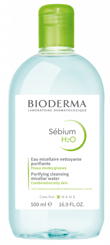 BIODERMA produkto nuotrauka, Sebium H2O 500ml, micelinis valomasis vanduo