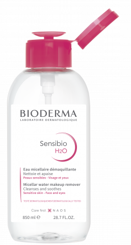BIODERMA produkto nuotrauka, Sensibio H2O 850ml, micelinis valomasis vanduo jautriai odai