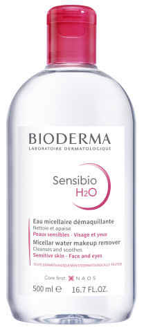 BIODERMA produkto nuotrauka, Sensibio H2O 500ml, micelinis valomasis vanduo jautriai odai