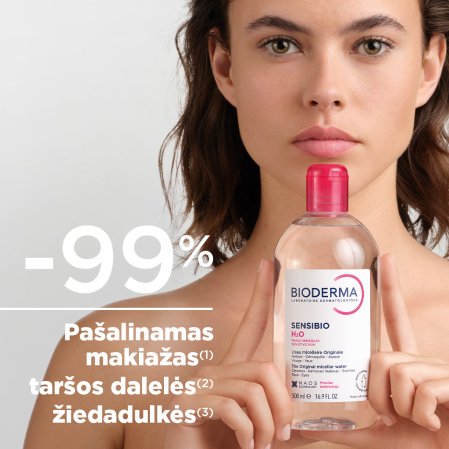 -99% pašalinamas makiažas, taršos dalelės, žiedadulkės